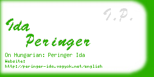 ida peringer business card